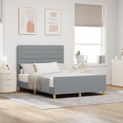 Cadre De Lit Vidaxl Gris Clair 140x190 Cm Tissu