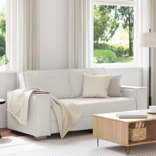 Canapé Loveseat Vidaxl Blanc 140 Cm En Simili Cuir