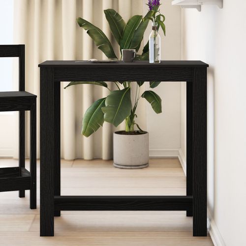 Table De Bar Vidaxl Noir Chêne 102x50x103,5 Cm Bois Reconstitué