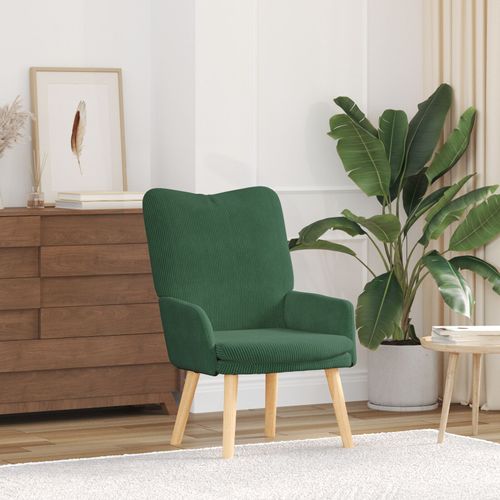 Chaise Relaxante Vidaxl Vert Jungle En Velours Côtelé