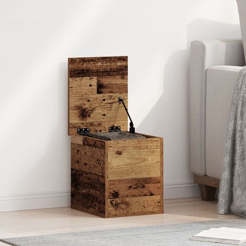Coffre De Rangement Vidaxl Avec Couvercle En Bois Ancien 30x35x35 Cm En Bois Reconstitué