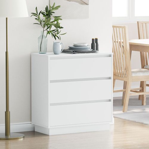 Table De Chevet Vidaxl Avec Led Blanc 71x34,5x75 Cm En Bois D'ingénierie