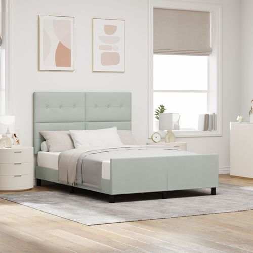 Vidaxl Cadre De Lit Gris Clair 140x200 Cm Velours