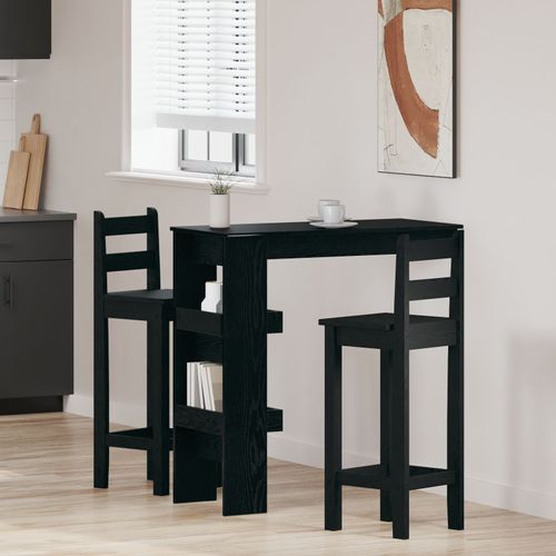 Table De Bar Vidaxl - Chêne Noir - 102x55x103,5 Cm - Fabriquée En Bois D'ingénierie