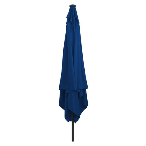 Parasol Carré Pour Le Jardin Vidaxl Avec Lumières Led 295x245 Cm Bleu Azur