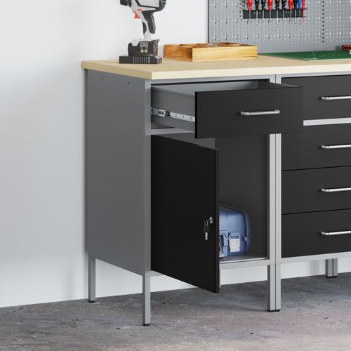 Armoire De Travail Vidaxl Noir 50x55x84 Cm Acier