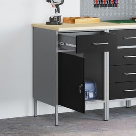 Armoire De Travail Vidaxl Noir 50x55x84 Cm Acier