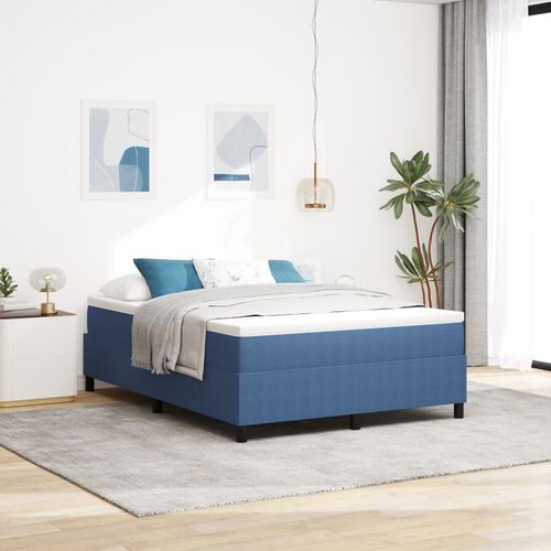 Vidaxl Lit Box Spring Bleu 140x200 Cm En Tissu Côtelé