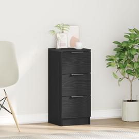 Buffet En Chêne Noir Vidaxl 30x30x70 Cm En Bois D'ingénierie