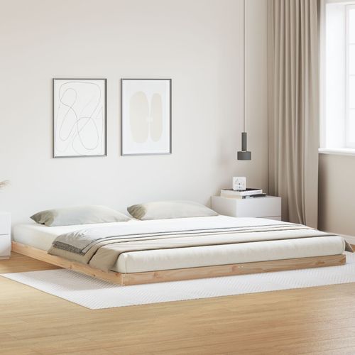 Lit De Sol Vidaxl Blanc 200x210 Cm En Bois Massif De Pin