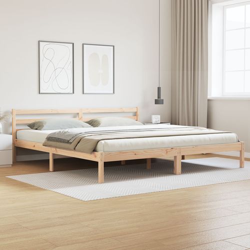 Cadre De Lit Vidaxl Avec Tête De Lit 200x220 Cm En Bois De Pin Massif