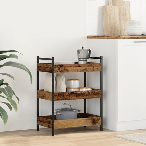 Chariot De Cuisine Vidaxl En Bois Ancien 50x30x70 Cm Bois D'ingénierie