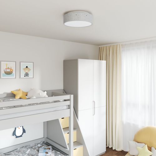 Luminaire Vidaxl Avec Abat-Jour Étoilé Gris Ø 38 Cm Tissu E27