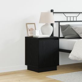 Tables De Chevet Vidaxl Set De 2 Chêne Noir Bois D'ingénierie