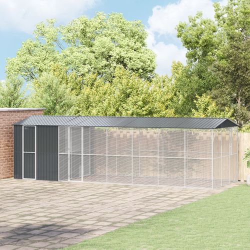 Volière Pour Oiseaux Vidaxl Avec Extension Anthracite 310x838x247 Cm En Acier