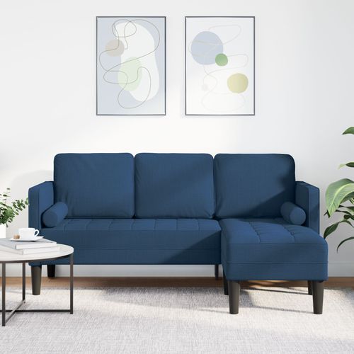 Canapé D'angle 3 Places Vidaxl Bleu 160 Cm Tissu