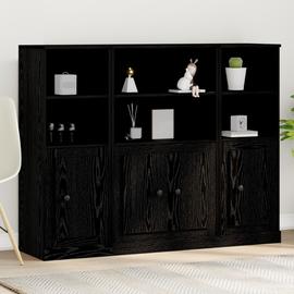 Buffet Vidaxl En Chêne Noir 132x35,5x103,5 Cm En Bois D'ingénierie