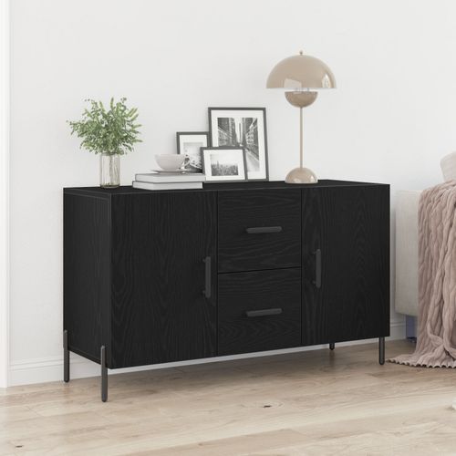 Buffet Vidaxl Noir Chêne 100x36x60 Cm Bois D'ingénierie