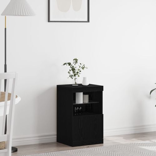 Buffet Vidaxl Avec Éclairage Led Chêne Noir 41x37x67 Cm