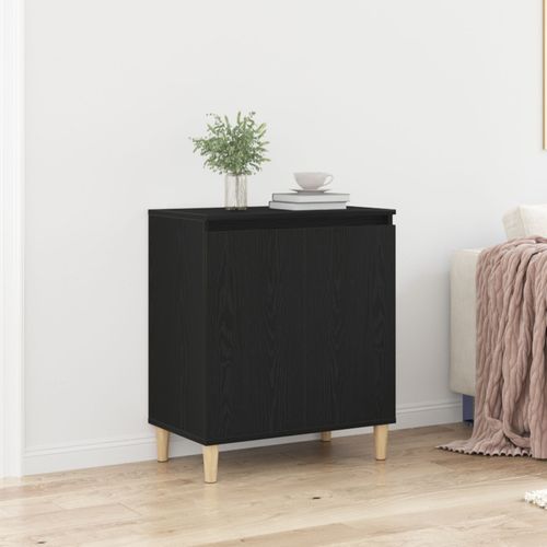 Buffet Vidaxl Chêne Noir 60x35x70 Cm En Bois D'ingénierie