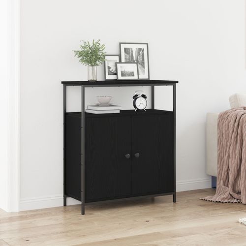 Buffet Vidaxl Noir Chêne 70x30x80 Cm Bois Aggloméré