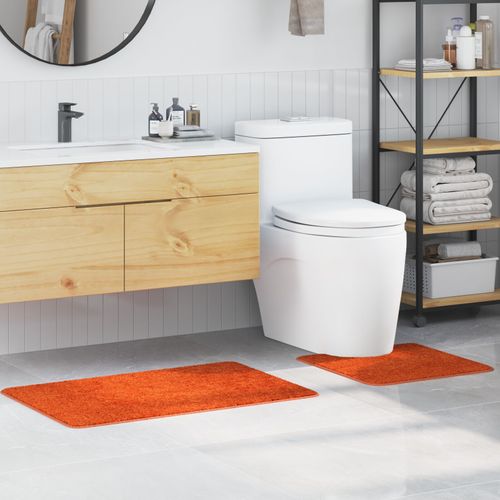 Set de 2 tapis de bain vidaXL Orange Polypropylène Antidérapant