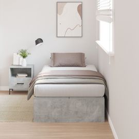 Cadre De Lit Vidaxl Gris Béton Bois D'ingénierie Durable