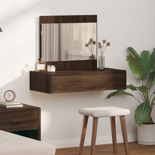 Table De Maquillage Murale Vidaxl Chêne Brun 83x40x70 Cm