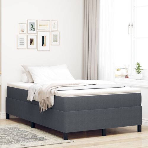 Cadre De Lit Vidaxl Gris Foncé 120x190 Cm En Tissu Côtelé