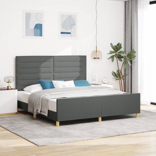 Vidaxl Cadre De Lit Gris Foncé 180x200 Cm Tissu