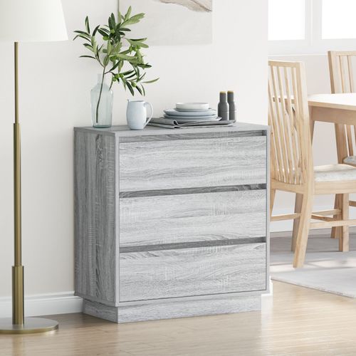 Table De Chevet Vidaxl Avec Led Gris Sonoma 71x34,5x75 Cm En Bois Reconstitué