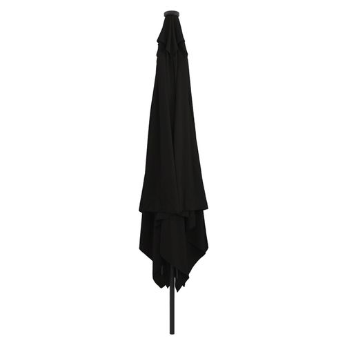 Parasol Carré Vidaxl Avec Lumières Led 295x245 Cm En Noir