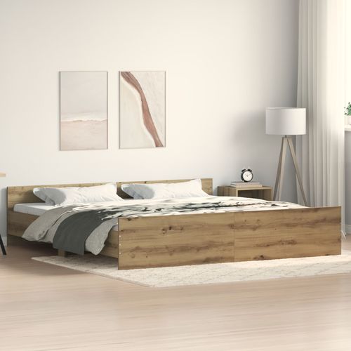 Vidaxl Cadre De Lit Artisan Chêne 200x200 Cm Bois D'ingénierie