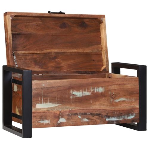 Coffres De Rangement Vidaxl 60x30x30cm En Bois Massif Récupéré Et Métal