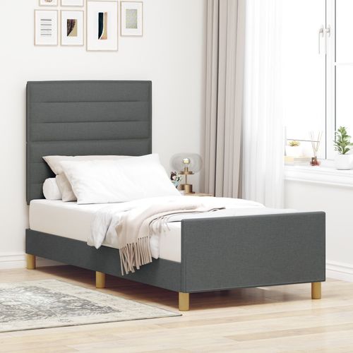 Lit Vidaxl Gris Foncé 80x200 Cm En Tissu