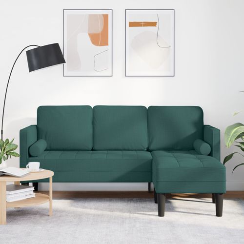 Canapé L En Tissu Vert Foncé De 160 Cm - Vidaxl