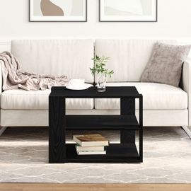 Table Basse Vidaxl Bois Noir 59,5x59,5x40 Cm Bois Reconstitué