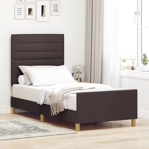 Vidaxl Cadre De Lit Marron Foncé 100x200 Cm Tissu