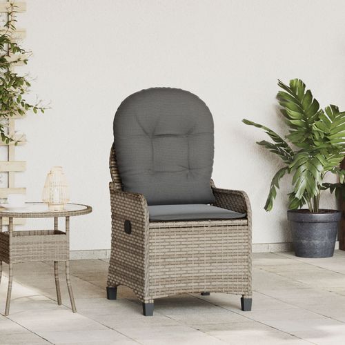 Fauteuil Relax Vidaxl Avec Coussin En Poly Rattan Gris