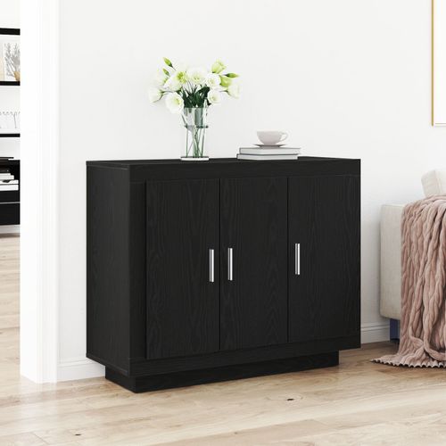 Buffet Vidaxl Chêne Noir 92x35x75 Cm Bois Stratifié