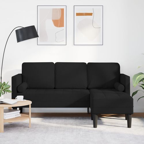 Canapé D'angle 3 Places Vidaxl Noir 160 Cm Tissu