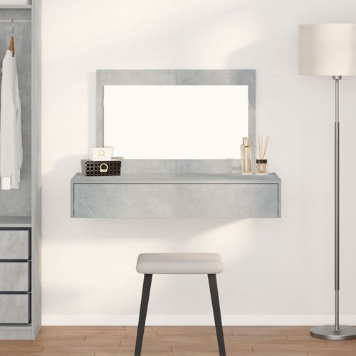 Table De Maquillage Murale Vidaxl Gris Béton 100x40x70 Cm