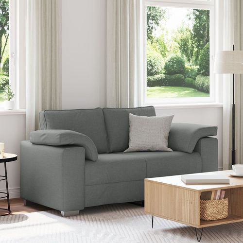 Canapé Loveseat Vidaxl Gris Foncé 120 Cm En Tissu