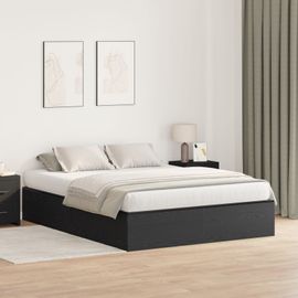 Cadre De Lit Avec Rangement Vidaxl En Chêne Noir 140x190 Cm