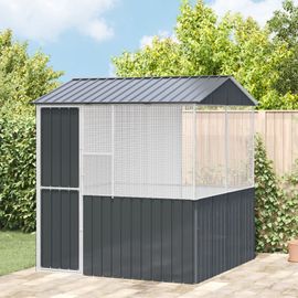 Cage À Oiseaux Vidaxl Anthracite 215x78x200 Cm En Acier Galvanisé