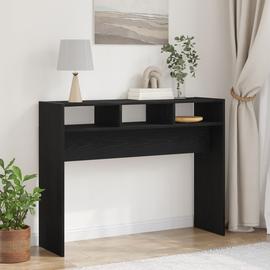 Table Console Vidaxl Noir Chêne 105x30x80 Cm En Bois D'ingénierie