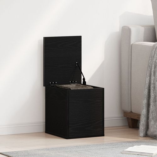Coffre De Rangement Vidaxl Noir Chêne 30x35x35 Cm Bois D'ingénierie