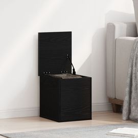 Coffre De Rangement Vidaxl Noir Chêne 30x35x35 Cm Bois D'ingénierie