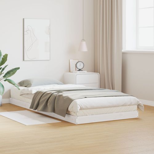 Cadre De Lit Vidaxl Blanc 100x210 Cm En Bois De Pin