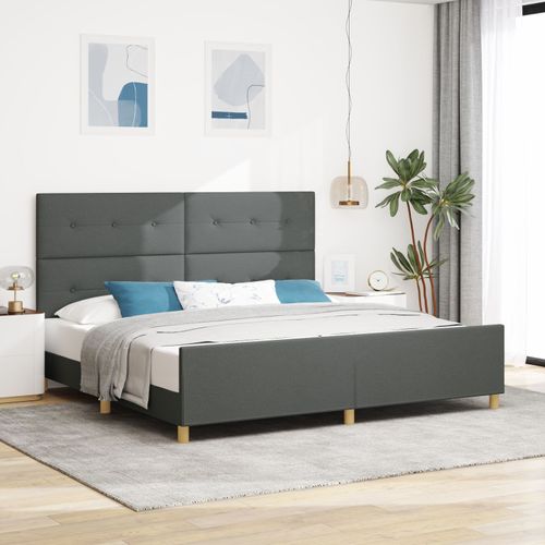 Cadre De Lit Vidaxl Gris Foncé 200x200 Cm Tissu